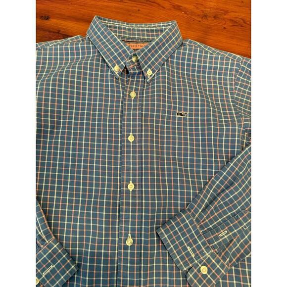 Vineyard vines boys whale shirt long sleeve button up cotton size L - Picture 2 of 6